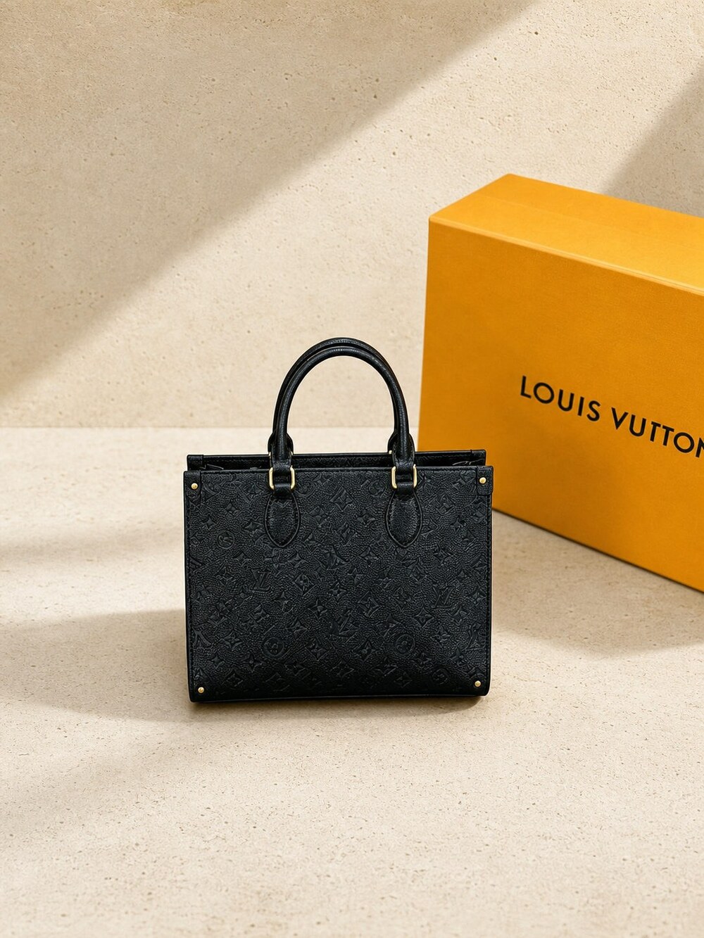 Louis Vuitton Black Monogram Empreinte OnTheGo Leather Tote Bag - Picture 5 of 5